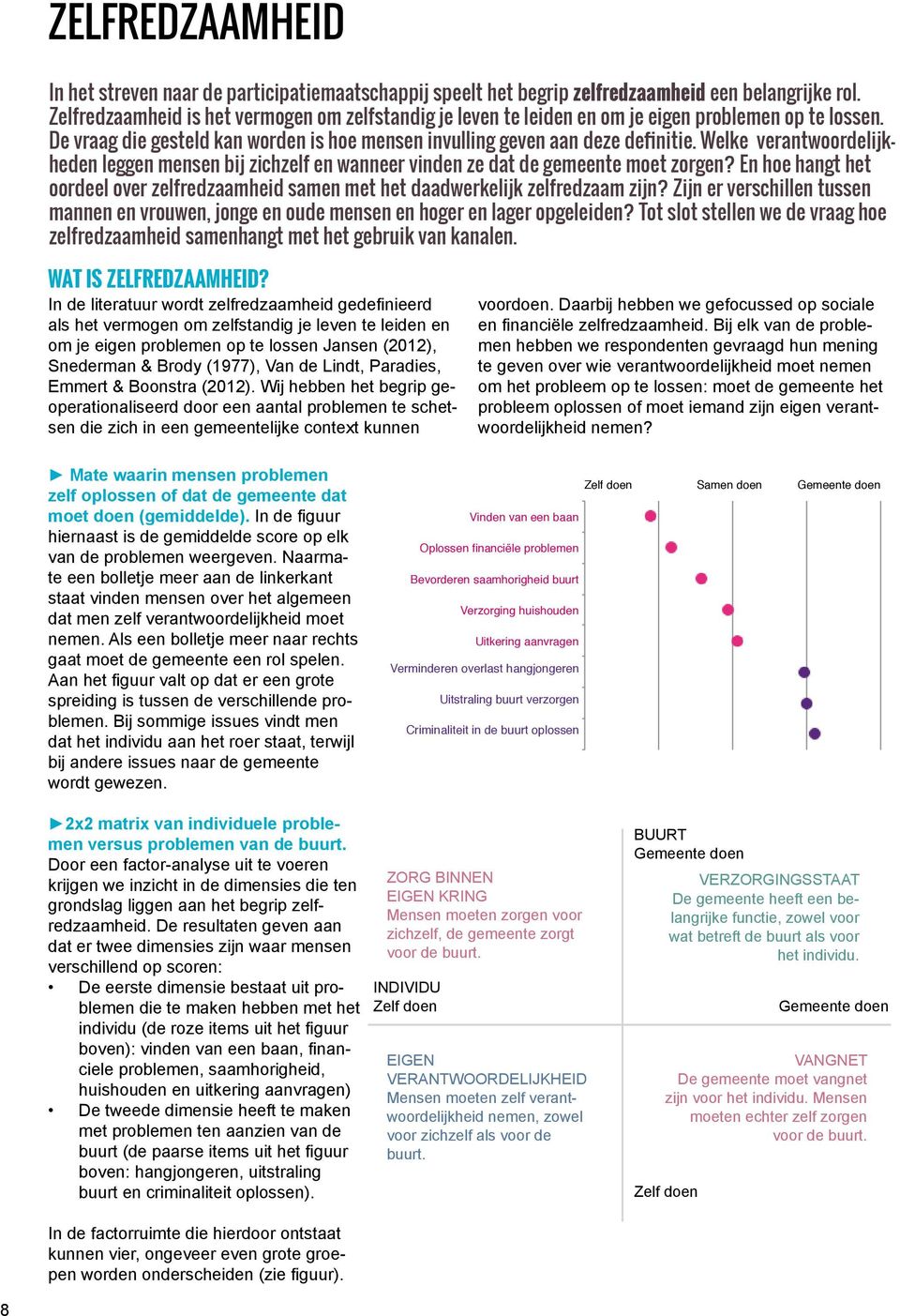 Welke verantwoordelijkheden leggen mensen bij zichzelf en wanneer vinden ze dat de gemeente moet zorgen? En hoe hangt het oordeel over zelfredzaamheid samen met het daadwerkelijk zelfredzaam zijn?