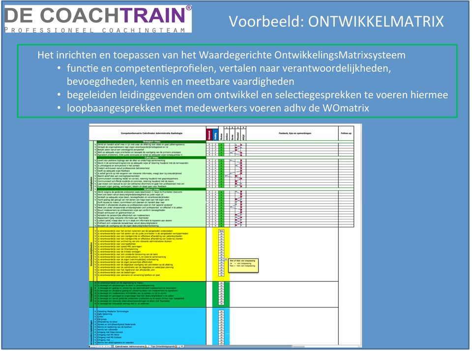 verantwoordelijkheden, bevoegdheden, kennis en meetbare vaardigheden begeleiden