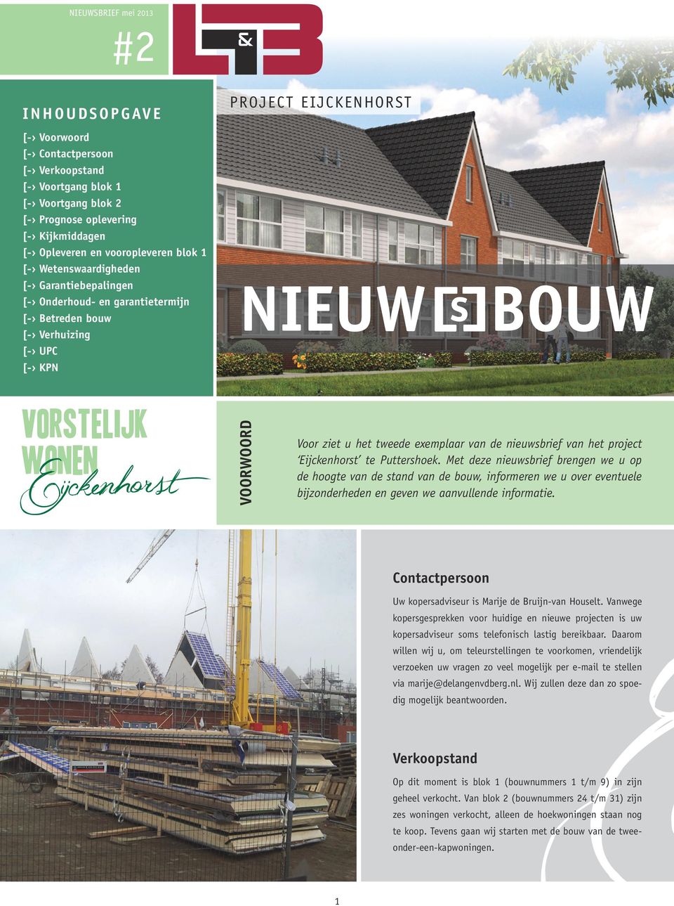 exemplaar van de nieuwsbrief van het project Eijckenhorst te Puttershoek.