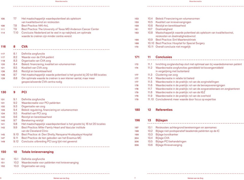 10 Conclusie: Nederland zet te veel in op nabijheid, om optimale waarde te creëren zijn minder centra vereist 8 CVA 153 153 159 161 163 166 168 170 10.4 Beleid: Financiering en volumenormen 10.