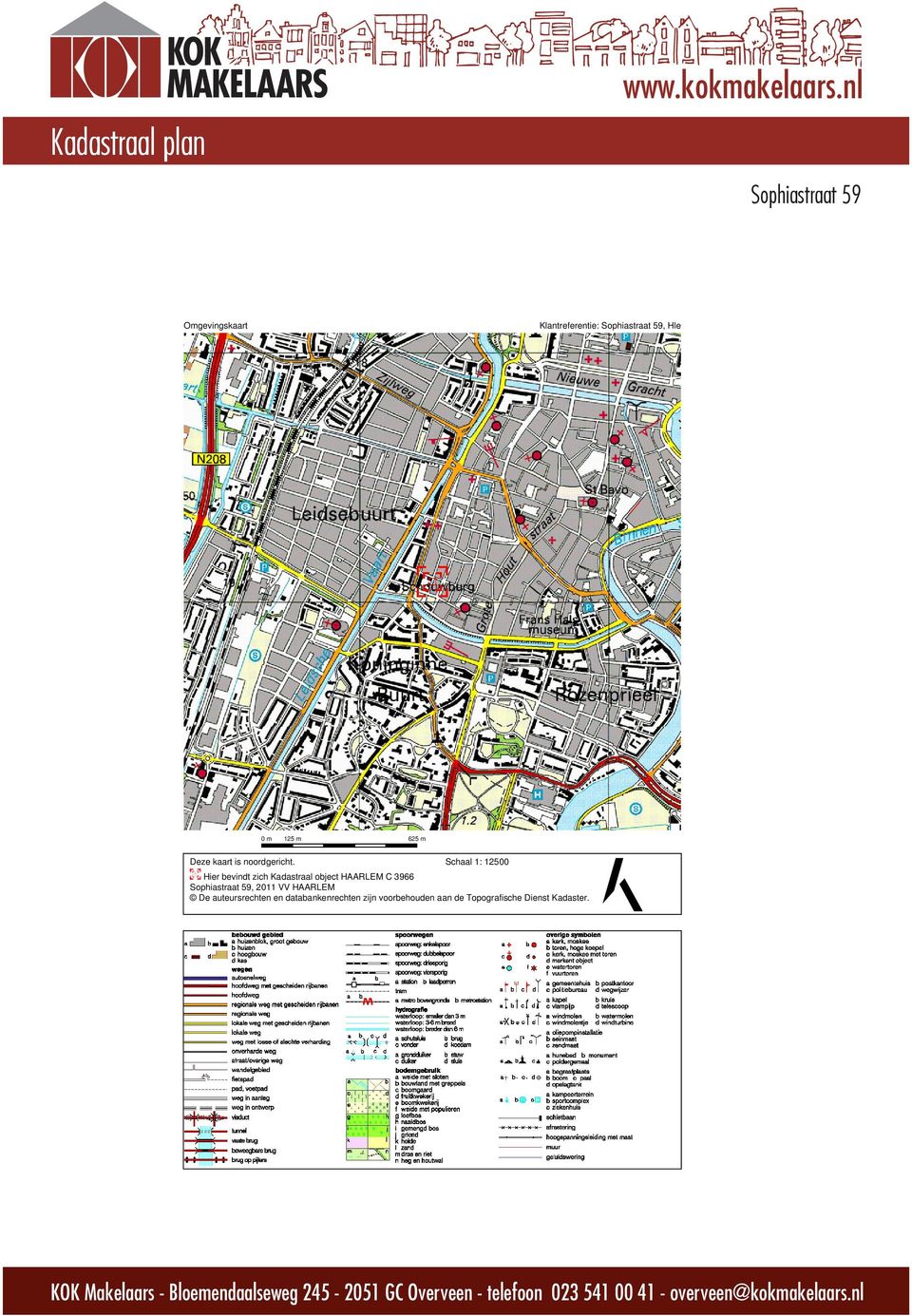 Schaal 1: 12500 Hier bevindt zich Kadastraal object HAARLEM C 3966,