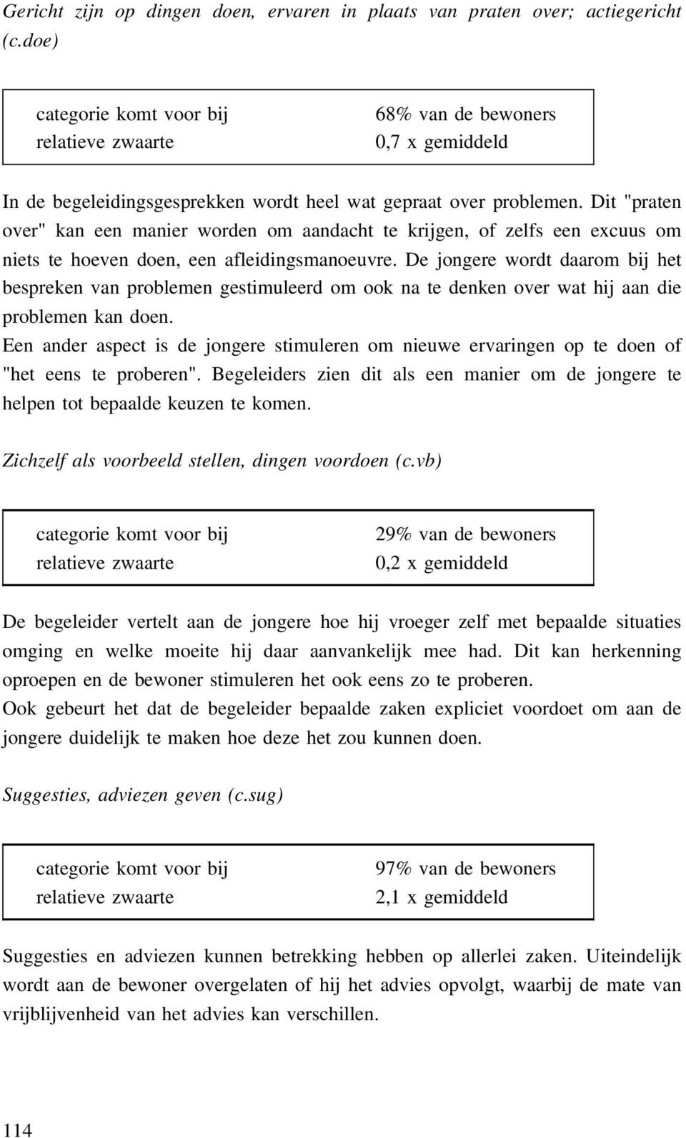 De jongere wordt daarom bij het bespreken van problemen gestimuleerd om ook na te denken over wat hij aan die problemen kan doen.