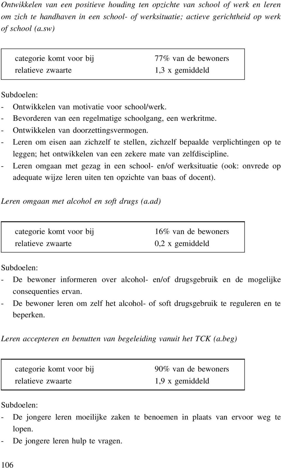 - Leren om eisen aan zichzelf te stellen, zichzelf bepaalde verplichtingen op te leggen; het ontwikkelen van een zekere mate van zelfdiscipline.