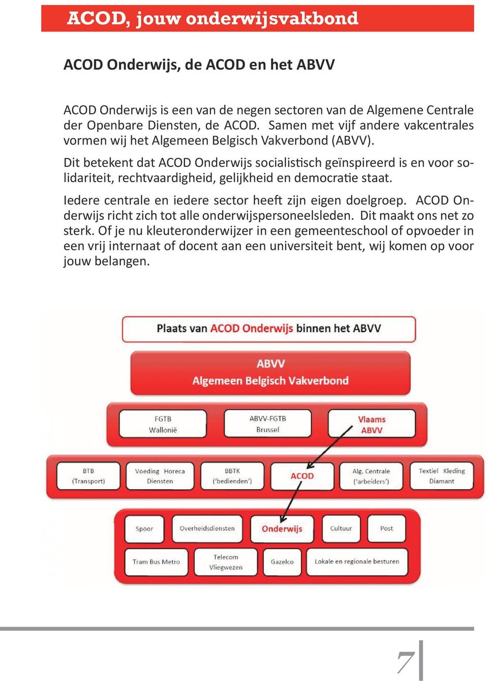 Dit betekent dat ACOD Onderwijs socialistisch geïnspireerd is en voor solidariteit, rechtvaardigheid, gelijkheid en democratie staat.