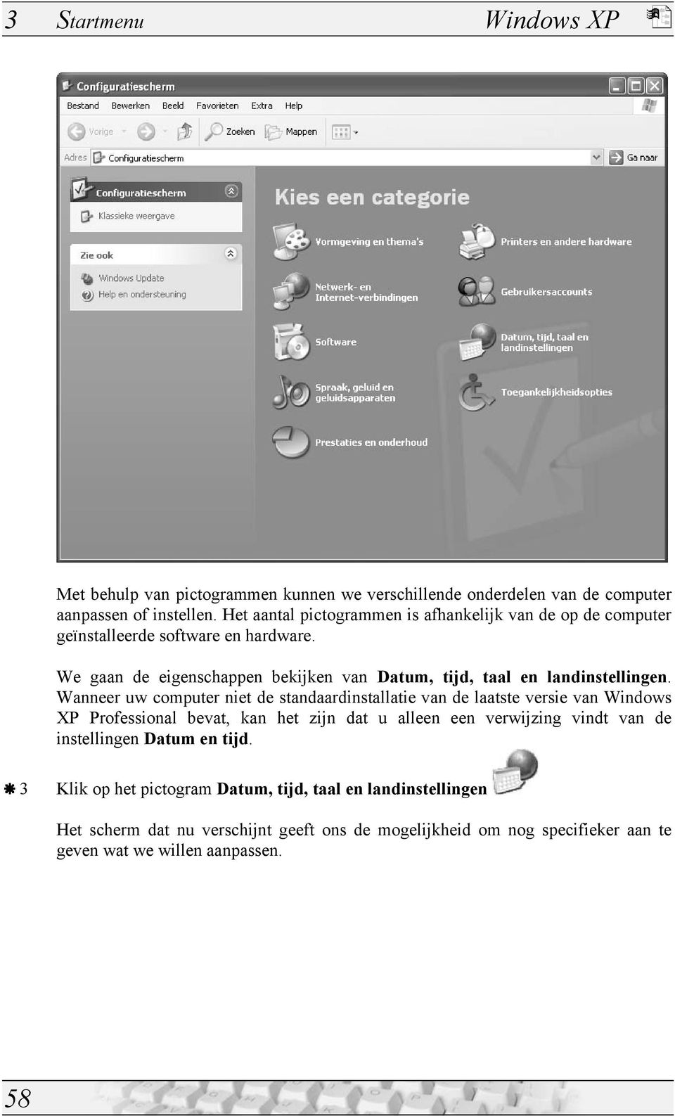 We gaan de eigenschappen bekijken van Datum, tijd, taal en landinstellingen.