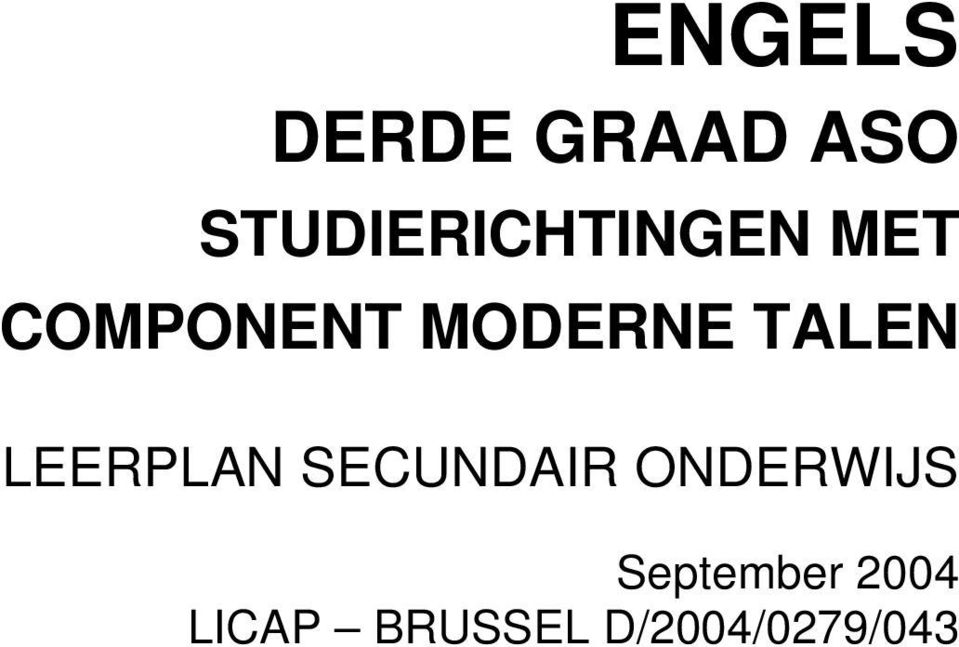 MODERNE TALEN LEERPLAN