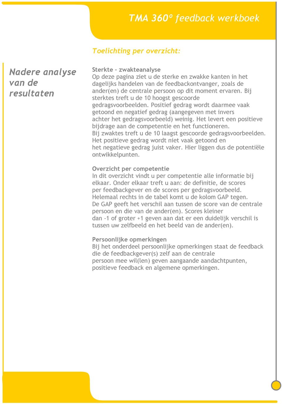 Positief gedrag wordt daarmee vaak getoond en negatief gedrag (aangegeven met invers achter het gedragsvoorbeeld) weinig. Het levert een positieve bijdrage aan de competentie en het functioneren.