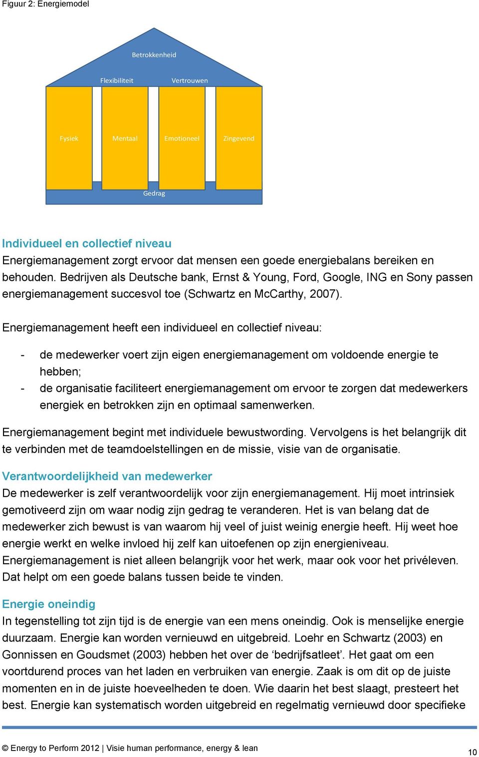 Energiemanagement heeft een individueel en collectief niveau: - de medewerker voert zijn eigen energiemanagement om voldoende energie te hebben; - de organisatie faciliteert energiemanagement om