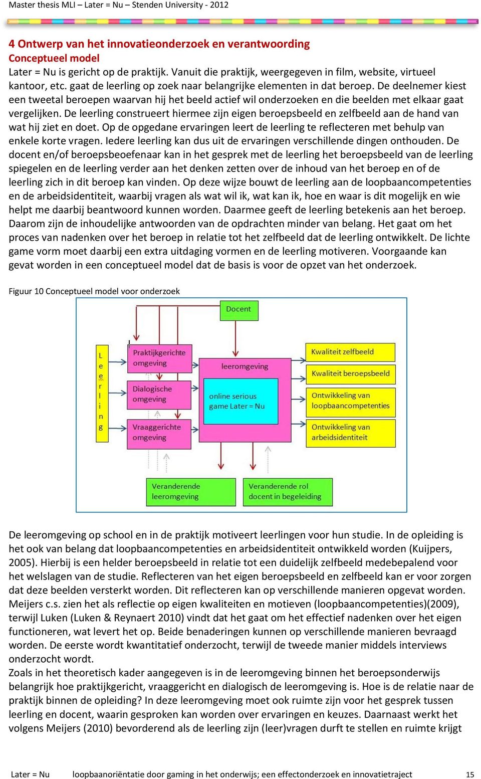 De leerling construeert hiermee zijn eigen beroepsbeeld en zelfbeeld aan de hand van wat hij ziet en doet.