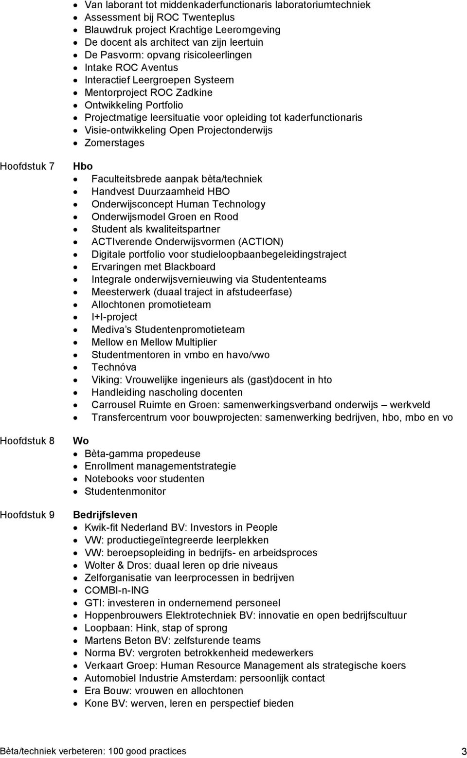 Open Projectonderwijs Zomerstages Hoofdstuk 7 Hoofdstuk 8 Hoofdstuk 9 Hbo Faculteitsbrede aanpak bèta/techniek Handvest Duurzaamheid HBO Onderwijsconcept Human Technology Onderwijsmodel Groen en Rood