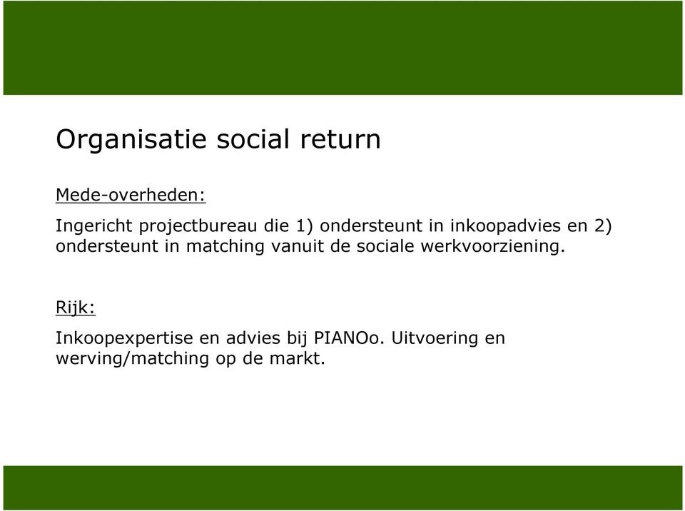 ondersteunt in matching vanuit de sociale werkvoorziening.