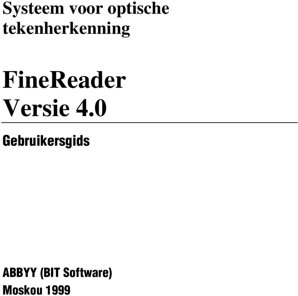 FineReader Versie 4.