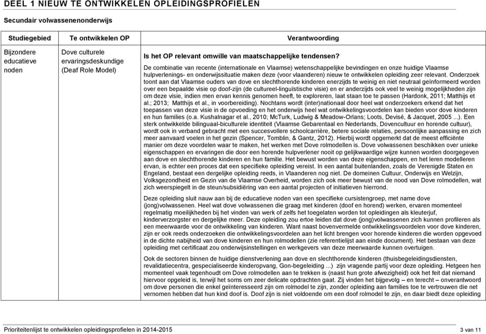 De combinatie van recente (internationale en Vlaamse) wetenschappelijke bevindingen en onze huidige Vlaamse hulpverlenings- en onderwijssituatie maken deze (voor vlaanderen) nieuw te ontwikkelen