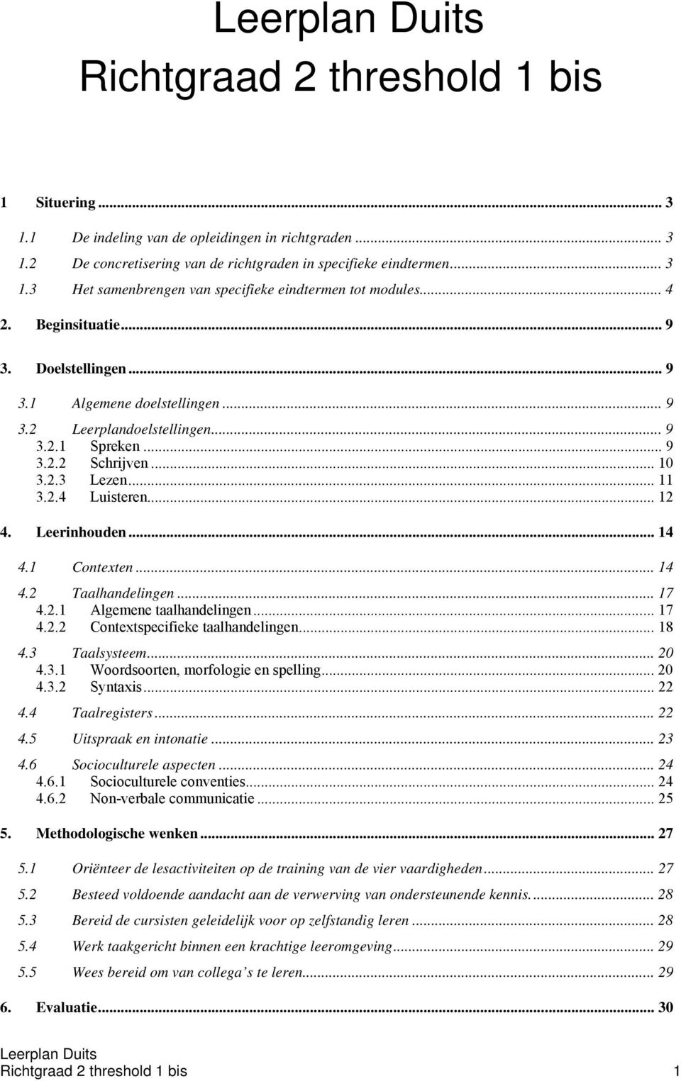 Leerinhouden... 14 4.1 Contexten... 14 4.2 Taalhandelingen... 17 4.2.1 Algemene taalhandelingen... 17 4.2.2 Contextspecifieke taalhandelingen... 18 4.3 Taalsysteem... 20 4.3.1 Woordsoorten, morfologie en spelling.