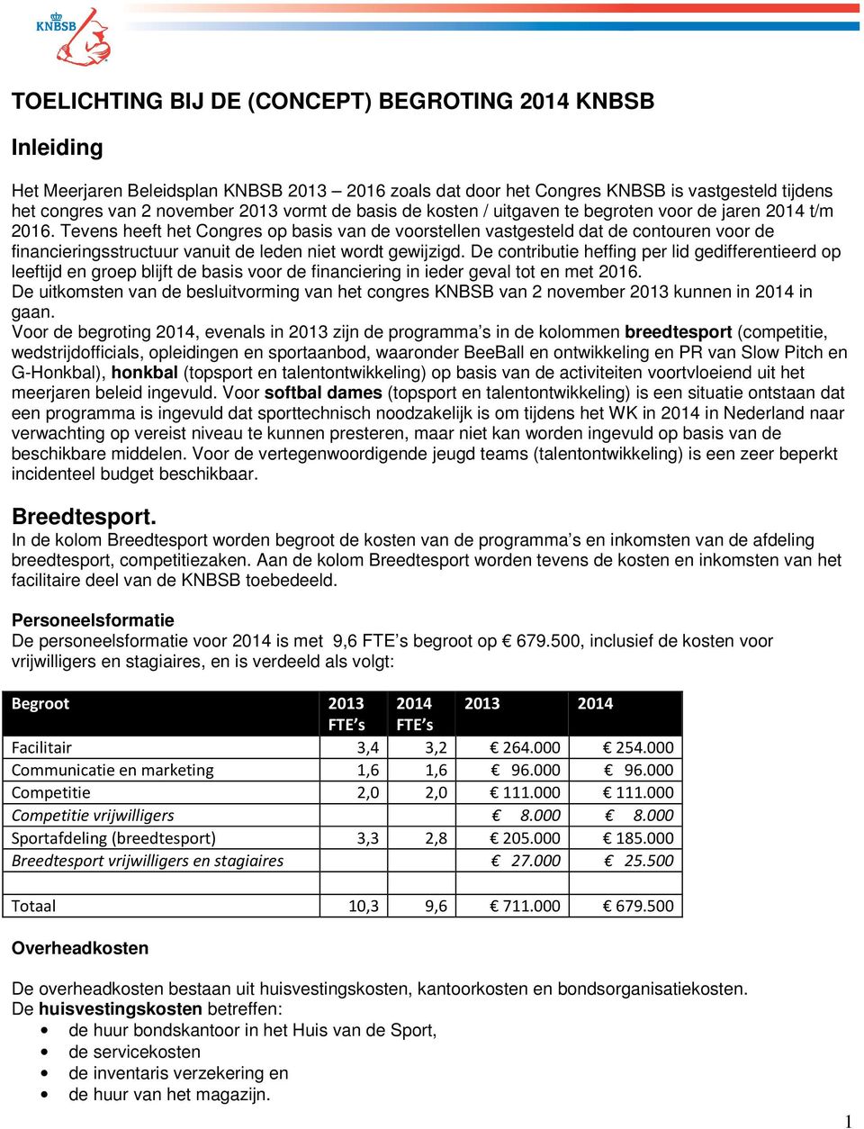 Tevens heeft het Congres op basis van de voorstellen vastgesteld dat de contouren voor de financieringsstructuur vanuit de leden niet wordt gewijzigd.