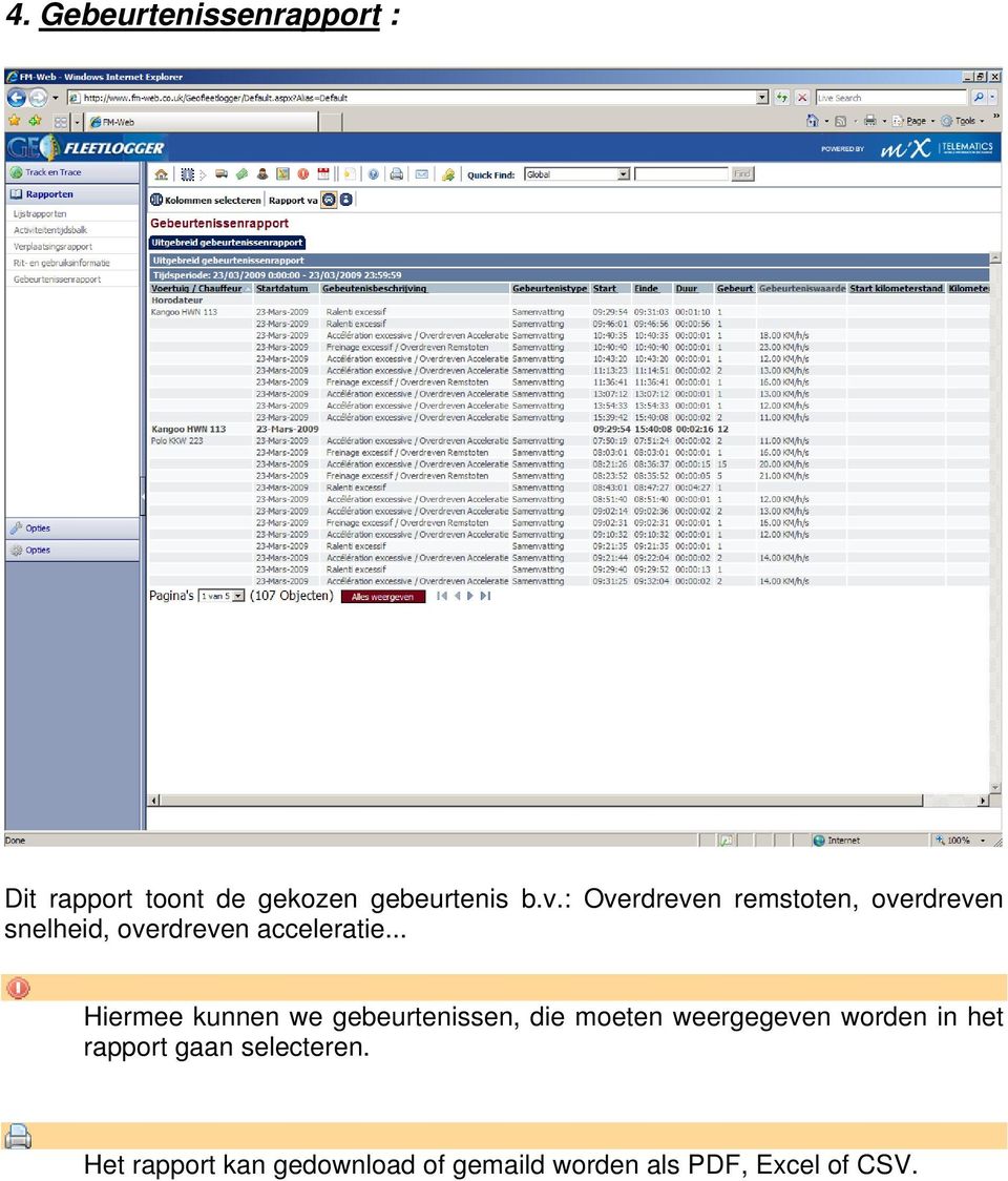 .. Hiermee kunnen we gebeurtenissen, die moeten weergegeven worden in het