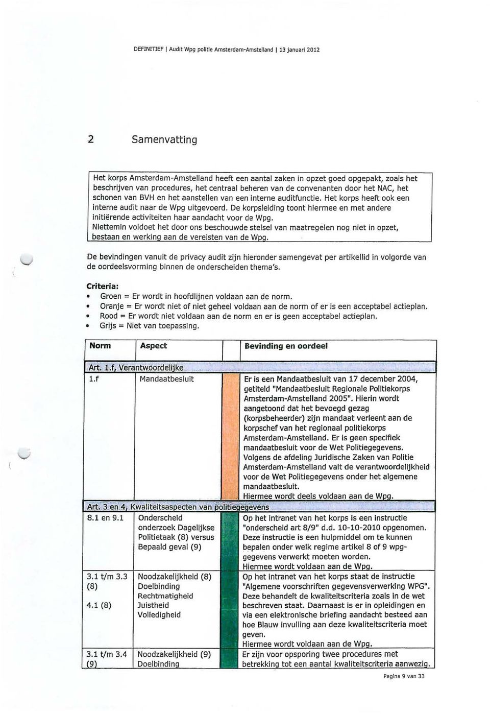 De korpsleiding toont hiermee en met andere initierende activiteiten haar aandacht voor de Wpg.