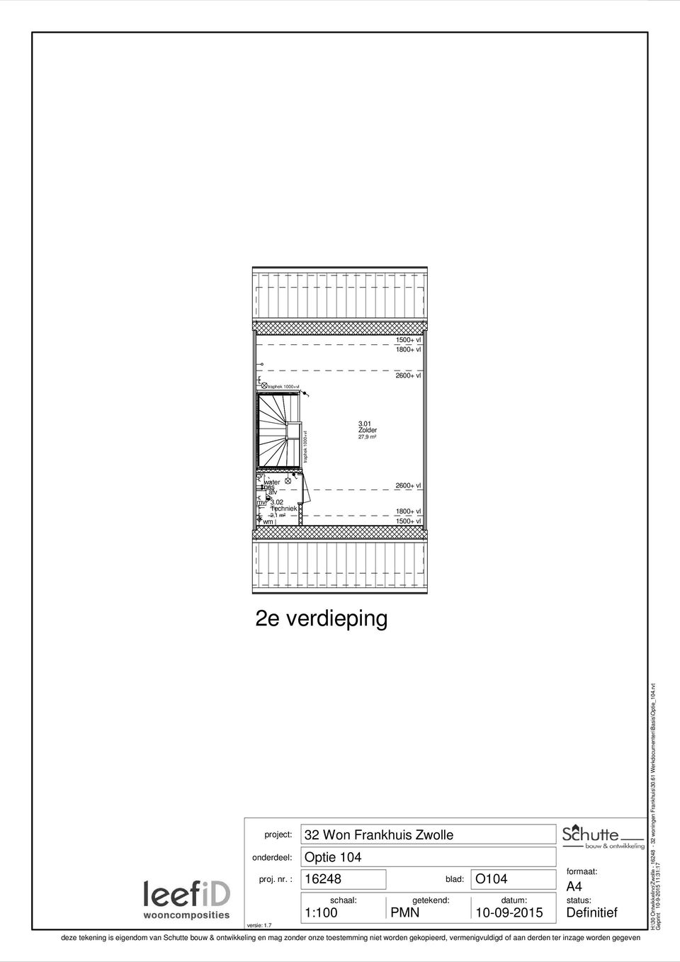 7 O104 1:100 PMN 10-09-2015 H:\30 Ontwikkeling\Zwolle - - 32