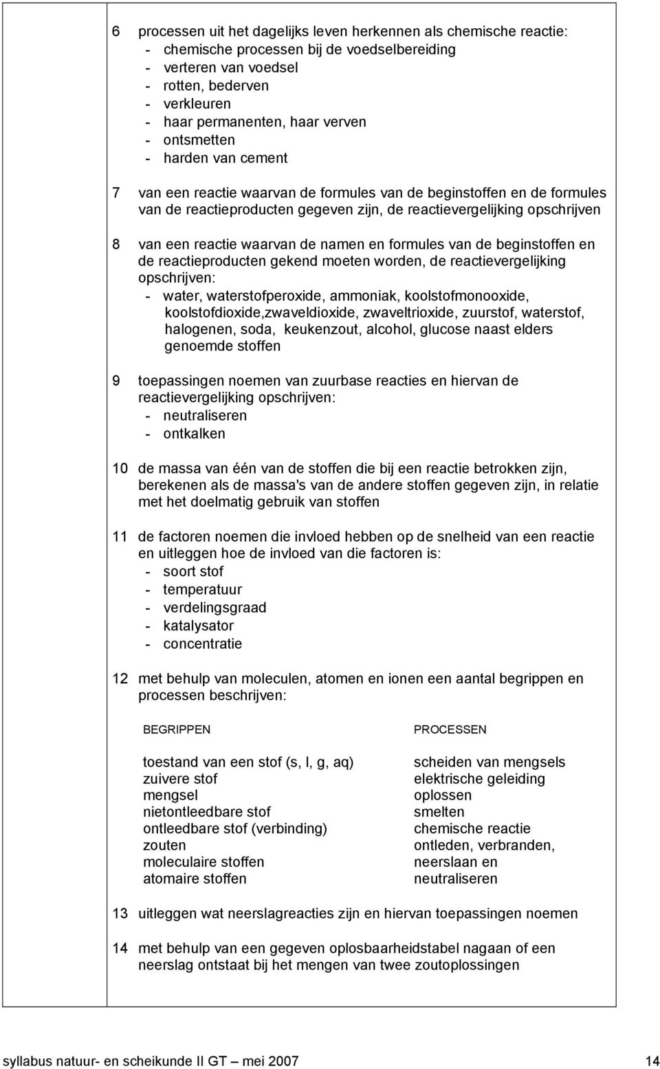 reactie waarvan de namen en formules van de beginstoffen en de reactieproducten gekend moeten worden, de reactievergelijking opschrijven: - water, waterstofperoxide, ammoniak, koolstofmonooxide,