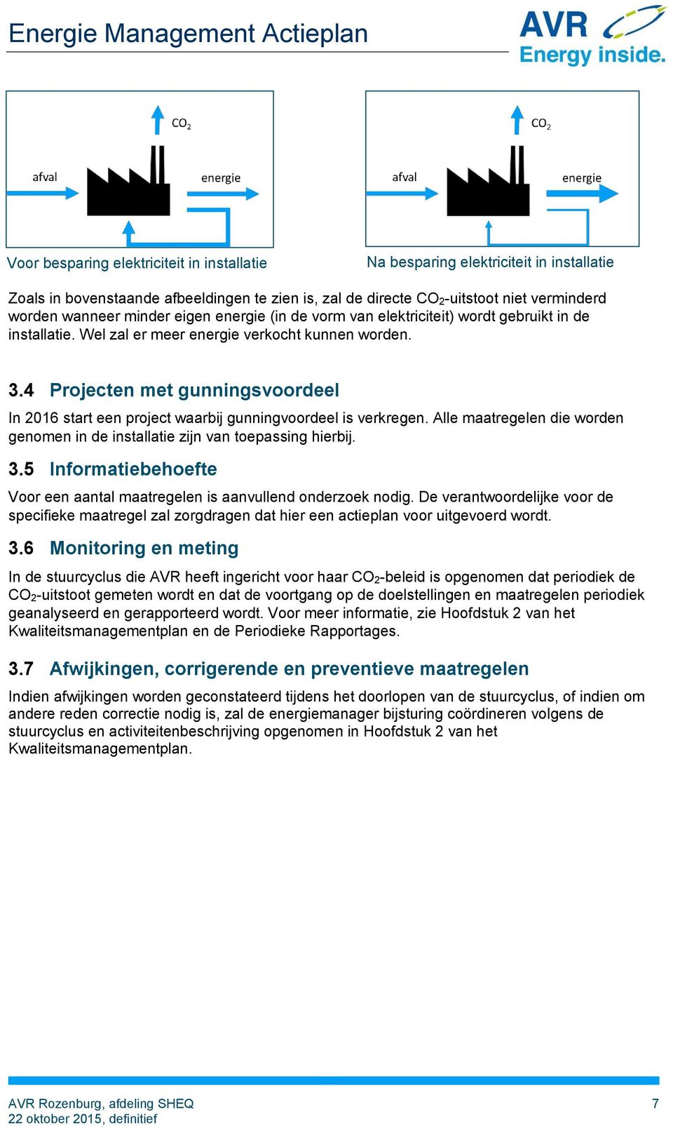 4 Projecten met gunningsvoordeel In 2016 start een project waarbij gunningvoordeel is verkregen. Alle maatregelen die worden genomen in de installatie zijn van toepassing hierbij. 3.