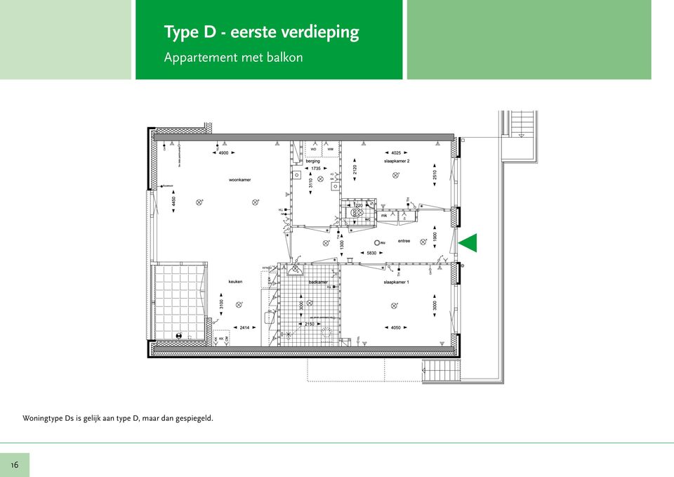 Woningtype Ds is gelijk aan