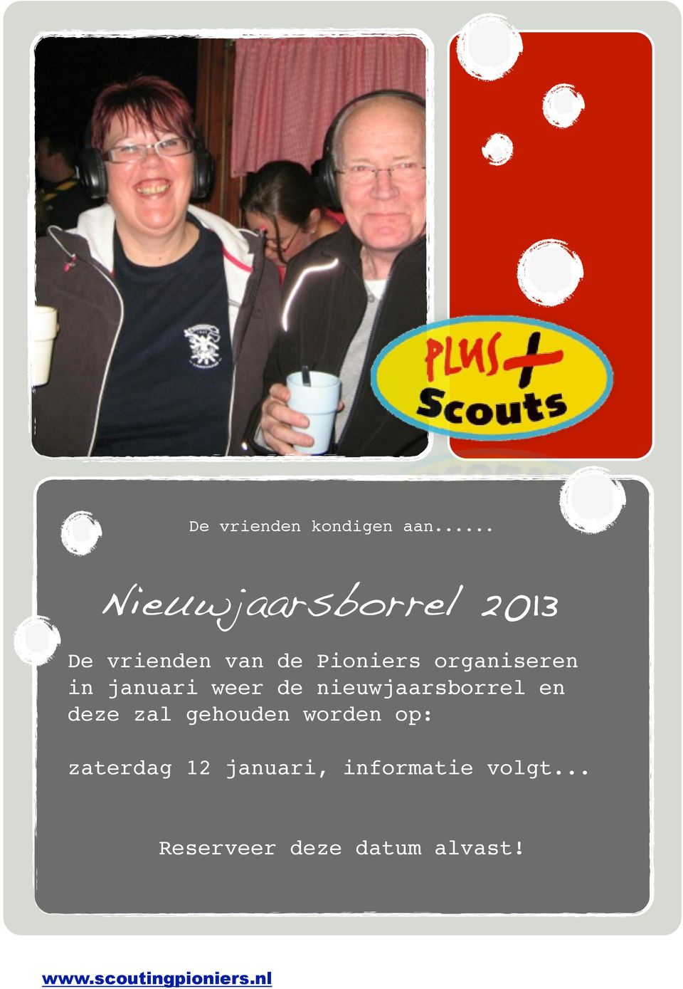 organiseren in januari weer de nieuwjaarsborrel en deze