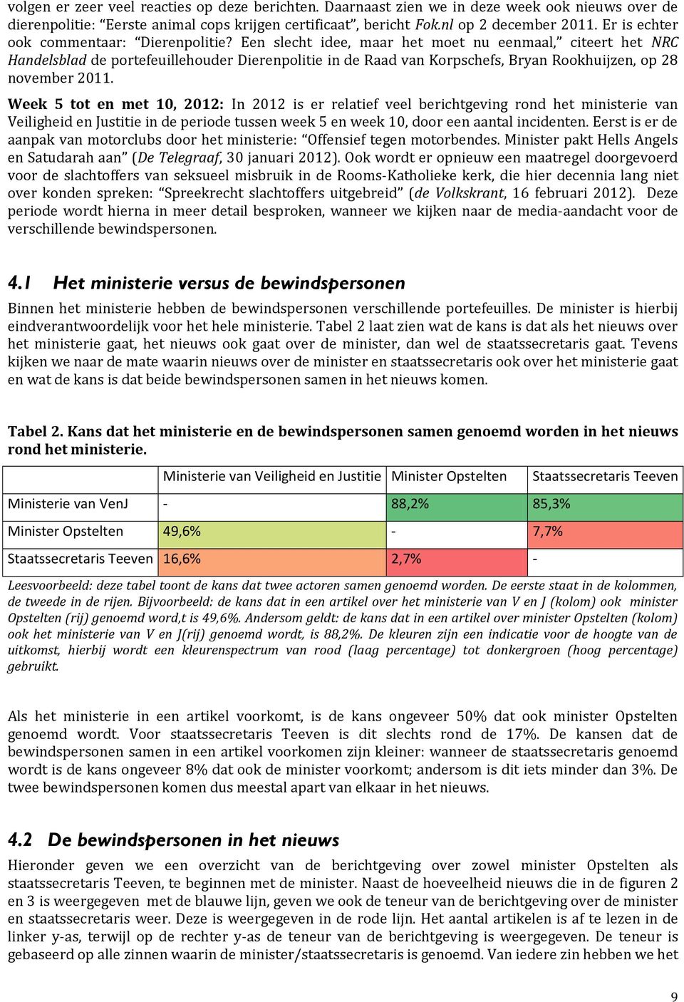 Een slecht idee, maar het moet nu eenmaal, citeert het NRC Handelsblad de portefeuillehouder Dierenpolitie in de Raad van Korpschefs, Bryan Rookhuijzen, op 28 november 2011.