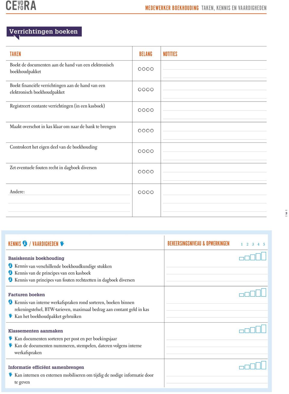 boekhouding i Kennis van verschillende boekhoudkundige stukken i Kennis van de principes van een kasboek i Kennis van principes van fouten rechtzetten in dagboek diversen Facturen boeken i Kennis van