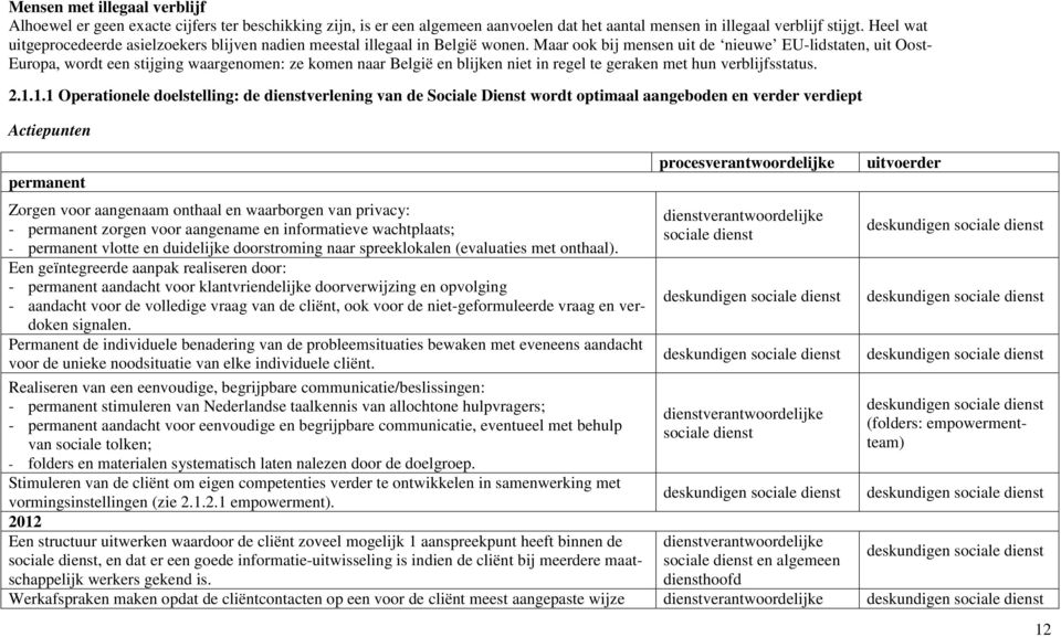 Maar ook bij mensen uit de nieuwe EU-lidstaten, uit Oost- Europa, wordt een stijging waargenomen: ze komen naar België en blijken niet in regel te geraken met hun verblijfsstatus. 2.1.