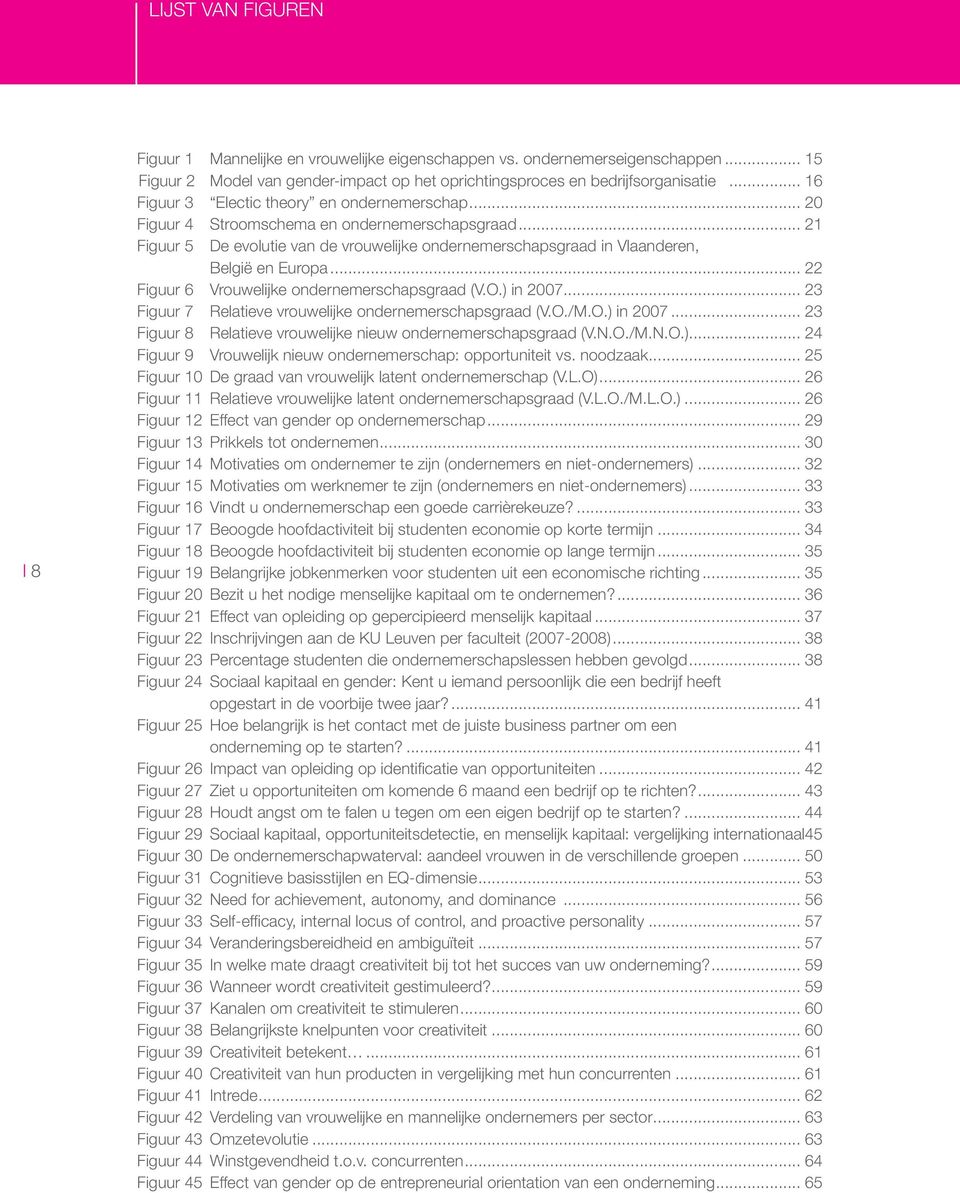 .. 22 Figuur 6 Vrouwelijke ondernemerschapsgraad (V.O.) in 2007... 23 Figuur 7 Relatieve vrouwelijke ondernemerschapsgraad (V.O./M.O.) in 2007... 23 Figuur 8 Relatieve vrouwelijke nieuw ondernemerschapsgraad (V.