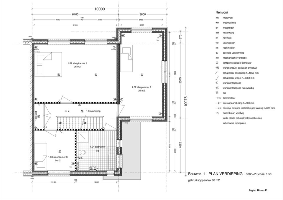 02 slaapkamer 2 20 m2 3675 6250 4025 5575 875 3000 10975 1900 4300 koelkast vaatwasser rookmelder centrale verwaing mechanische