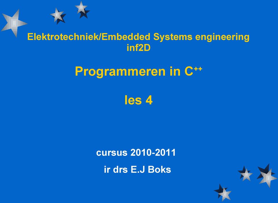 Programmeren in C ++ les 4