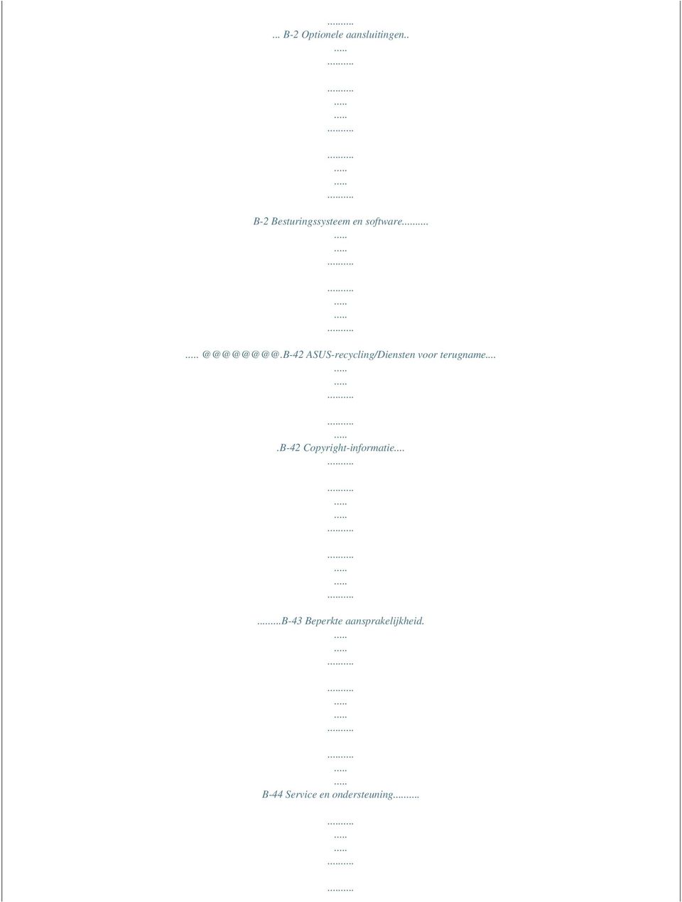 B-42 ASUS-recycling/Diensten voor terugname.