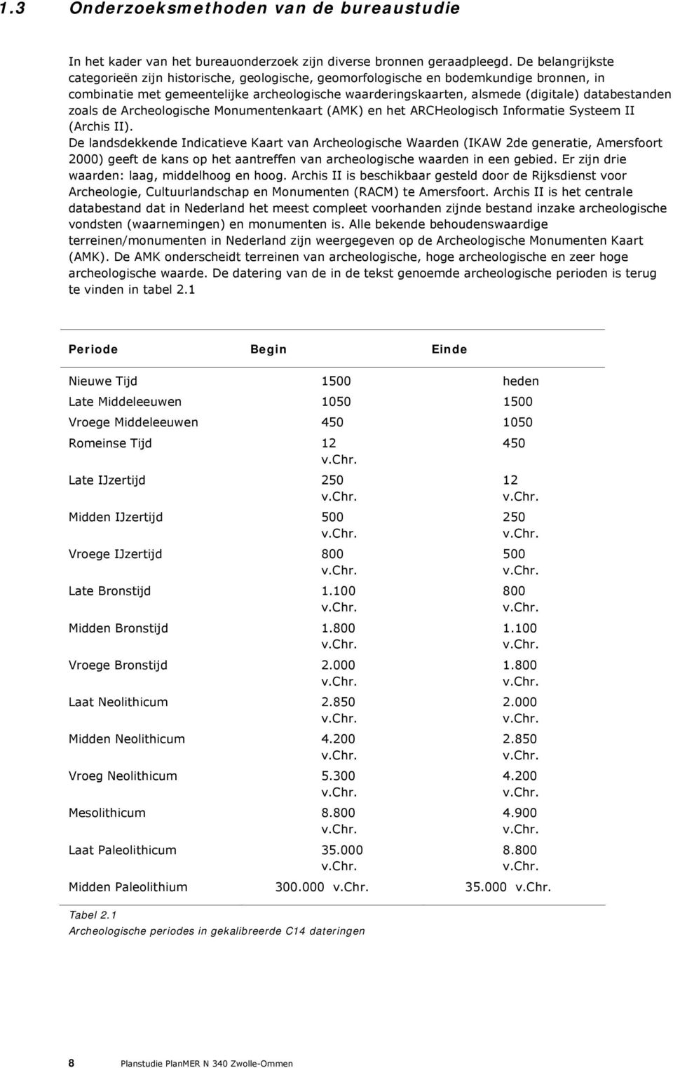 databestanden zoals de Archeologische Monumentenkaart (AMK) en het ARCHeologisch Informatie Systeem II (Archis II).