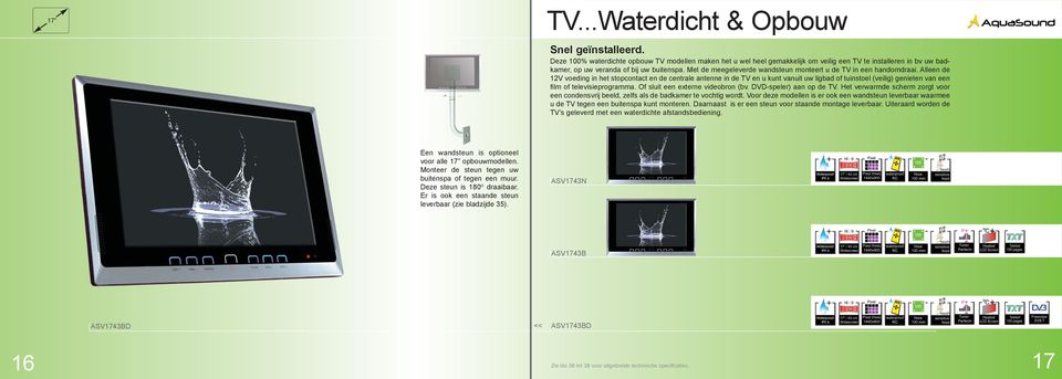 Met de meegeleverde wandsteun monteert u de TV in een handomdraai.