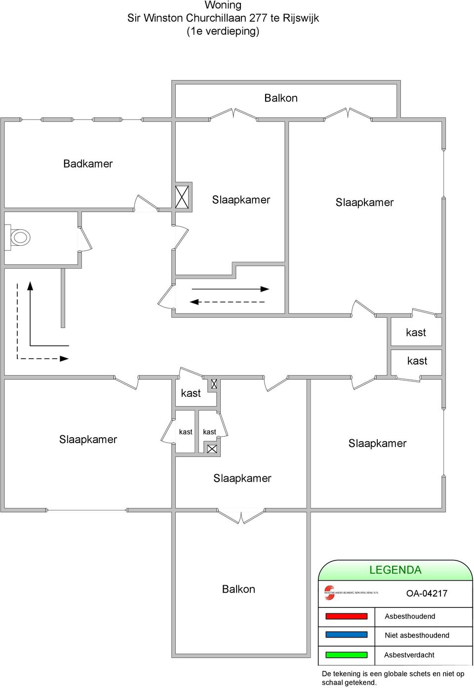 Slaapkamer LEGENDA Balkon OA-04217 Asbesthoudend Niet