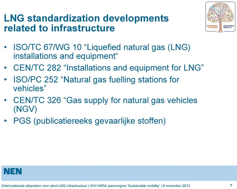 and equipment for LNG ISO/PC 252 Natural gas fuelling stations for vehicles
