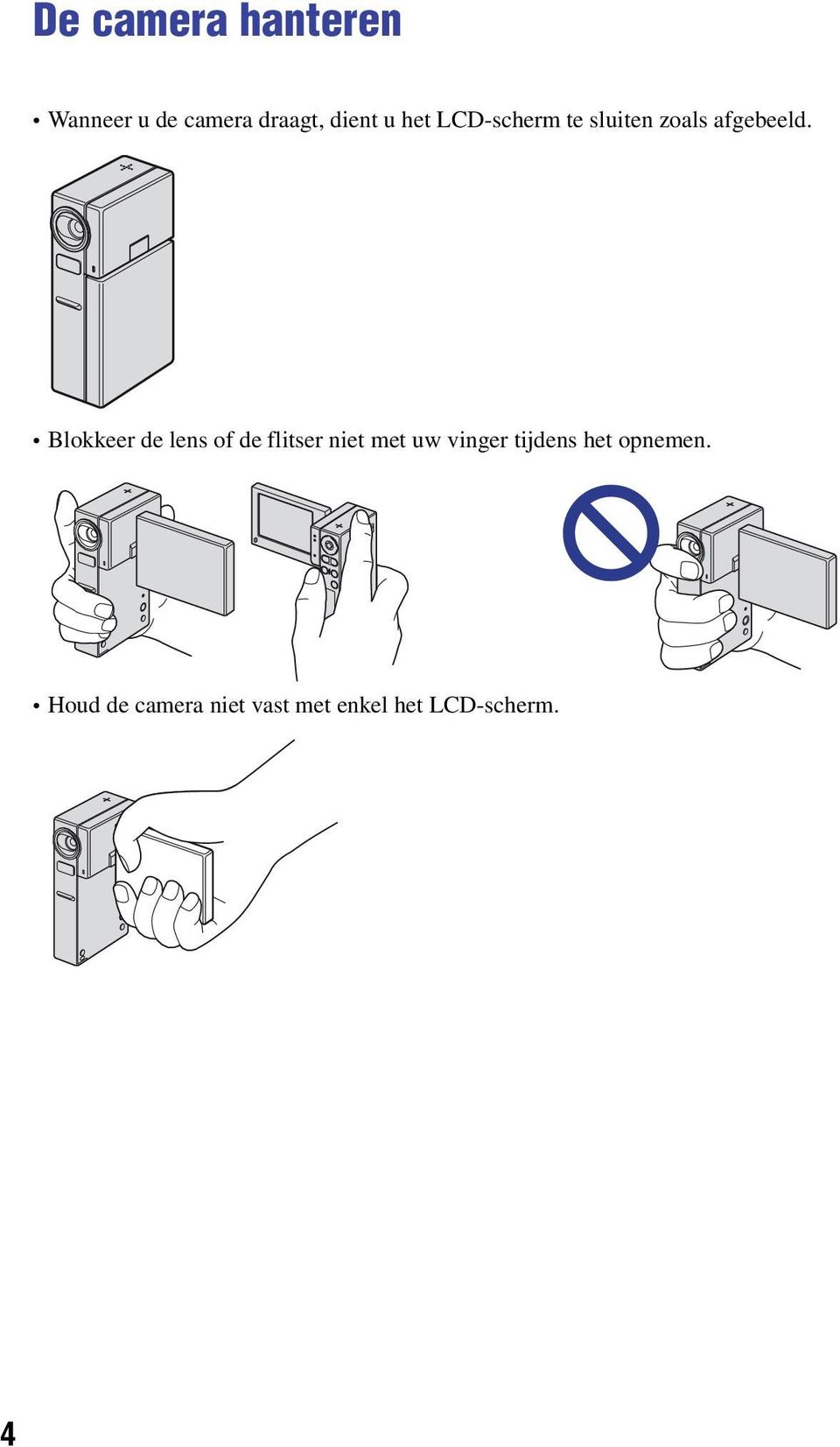 Blokkeer de lens of de flitser niet met uw vinger