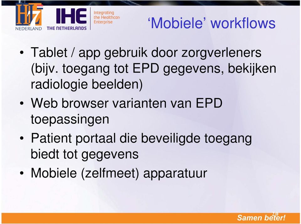 browser varianten van EPD toepassingen Patient portaal die