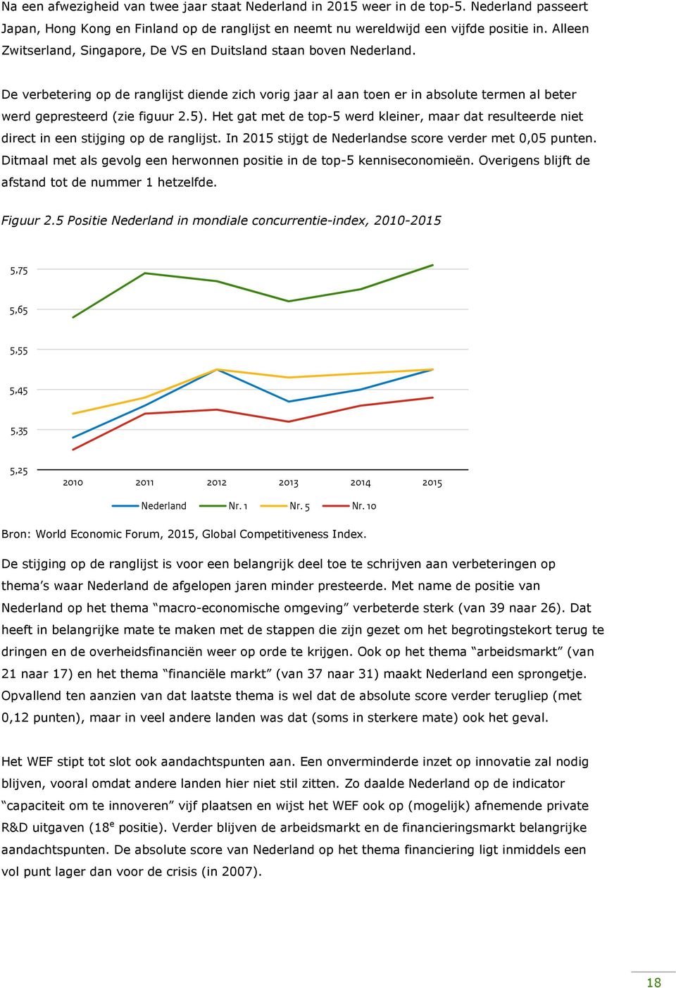 De verbetering op de ranglijst diende zich vorig jaar al aan toen er in absolute termen al beter werd gepresteerd (zie figuur 2.5).