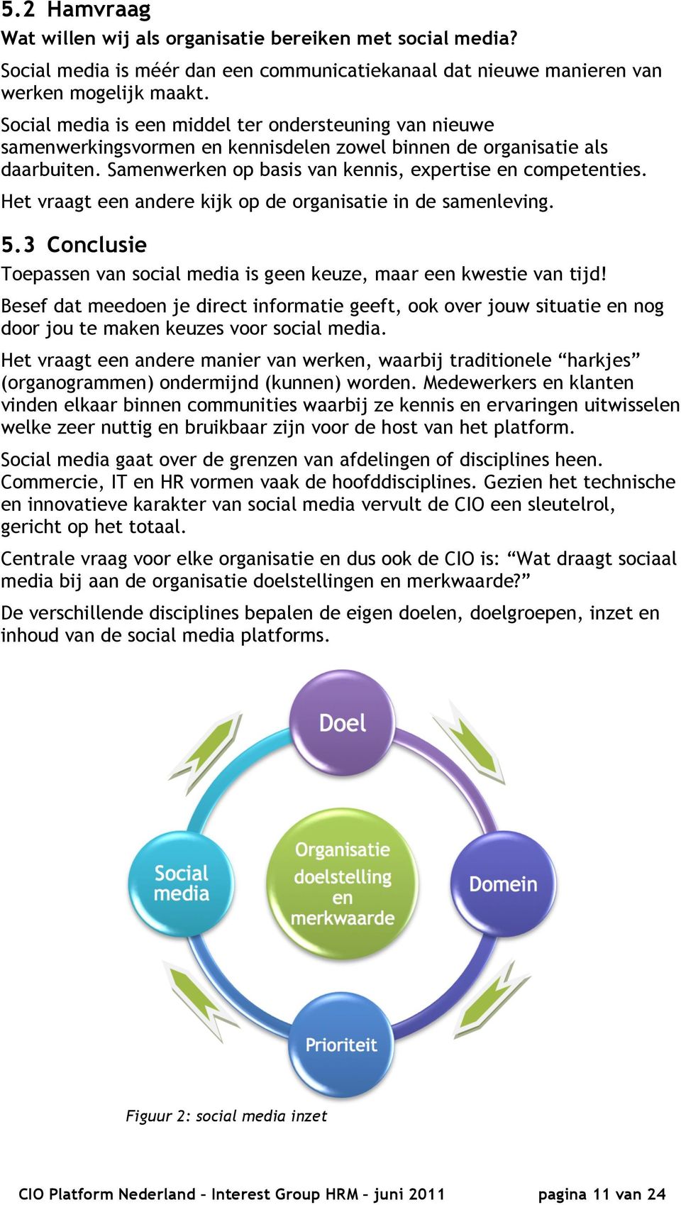 Het vraagt een andere kijk op de organisatie in de samenleving. 5.3 Conclusie Toepassen van social media is geen keuze, maar een kwestie van tijd!