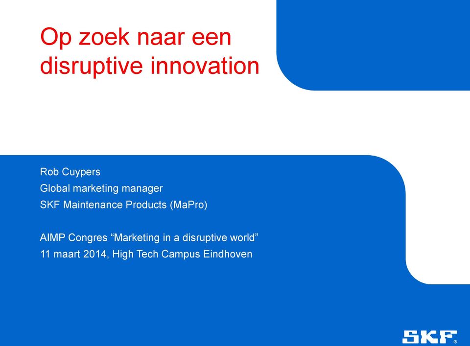 Products (MaPro) AIMP Congres Marketing in a
