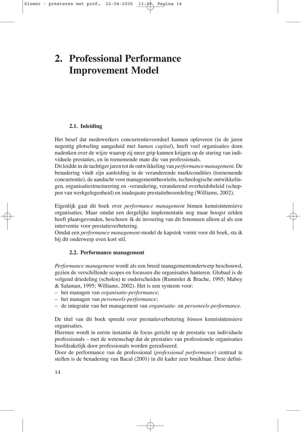 2. Professional Performance Improvement Model 2.1.