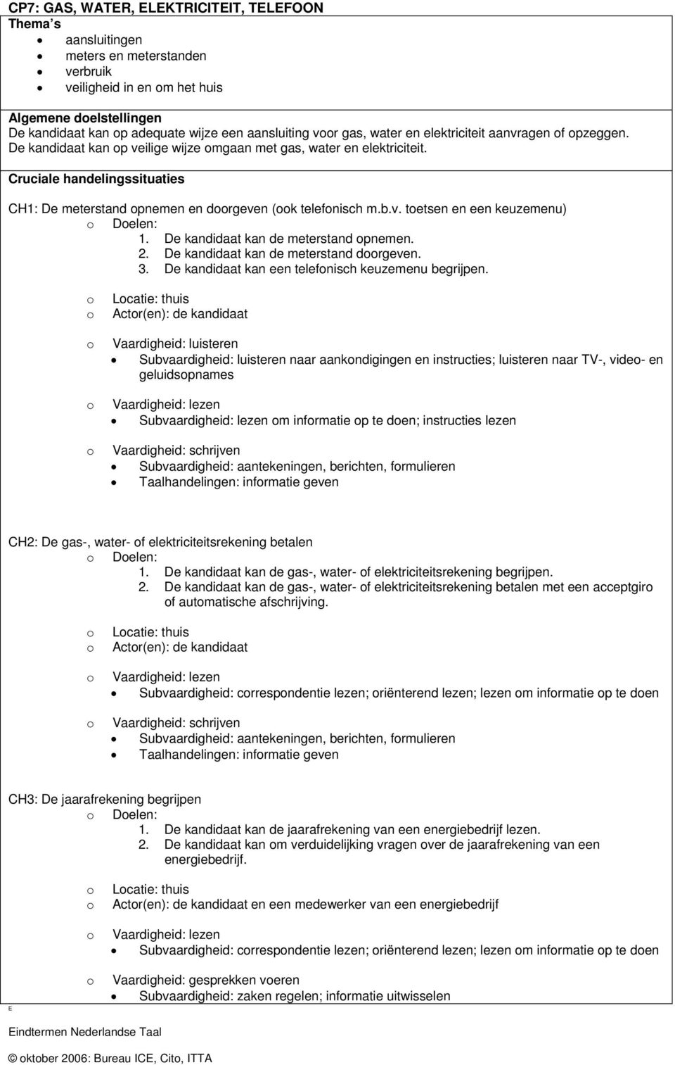 v. tetsen en een keuzemenu) Delen: 1. De kandidaat kan de meterstand pnemen. 2. De kandidaat kan de meterstand drgeven. 3. De kandidaat kan een telefnisch keuzemenu begrijpen.