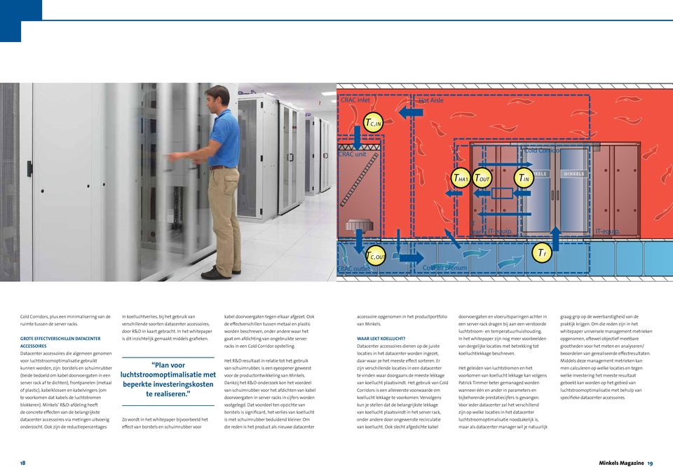 GROTE EFFECTVERSCHILLEN DATACENTER ACCESSOIRES Datacenter accessoires die algemeen genomen voor luchtstroomoptimalisatie gebruikt kunnen worden, zijn: borstels en schuimrubber (beide bedoeld om kabel
