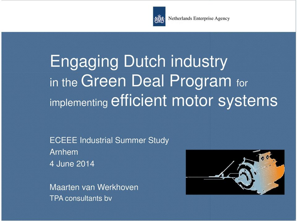 efficient motor systems ECEEE Industrial Summer