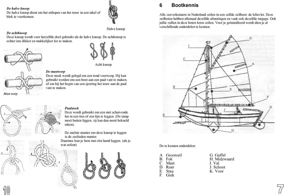 Deze zeilboten hebben allemaal dezelfde afmetingen en vaak ook dezelfde tuigage. Ook jullie zullen in deze boten leren zeilen.