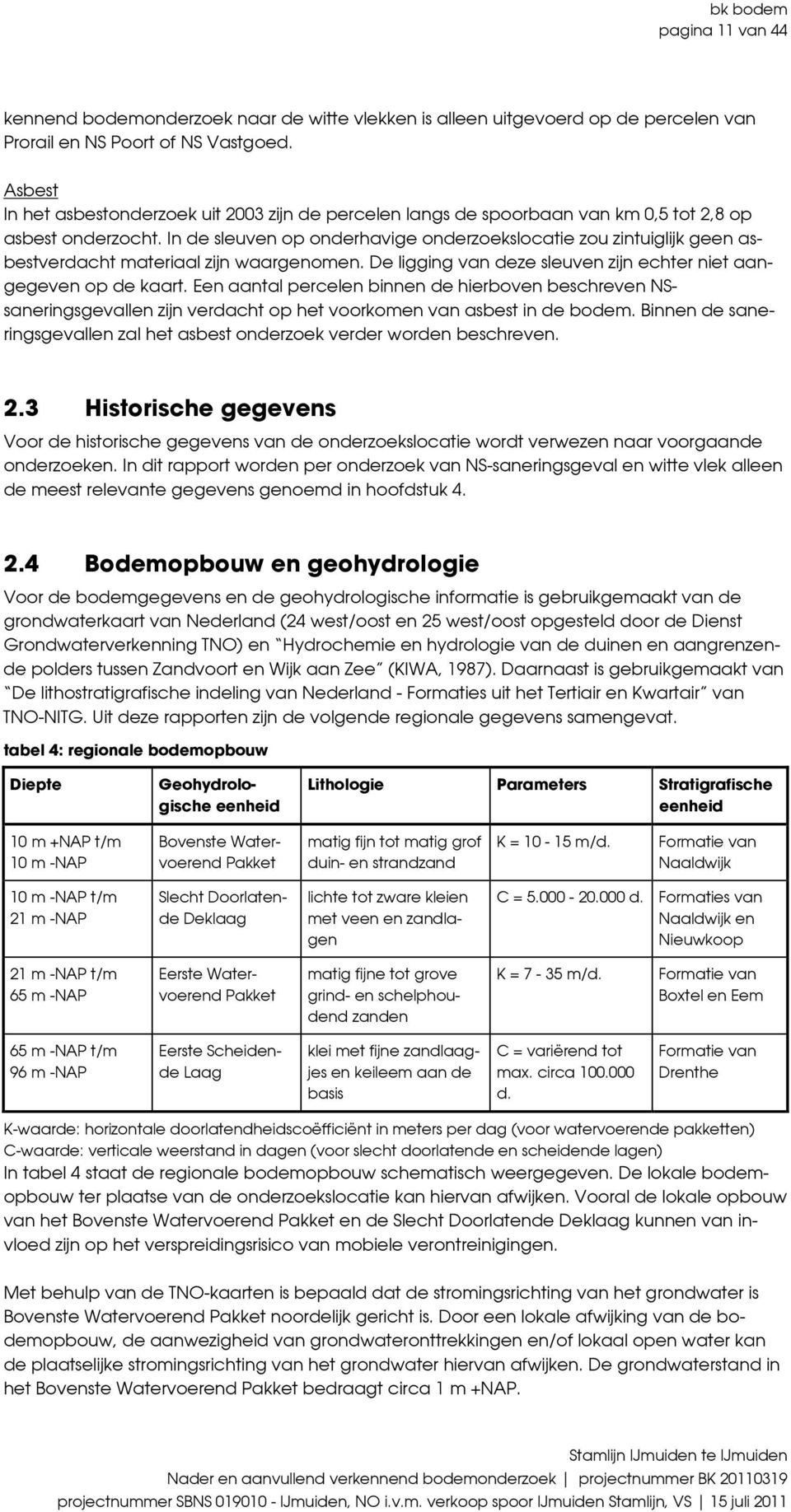 In de sleuven op onderhavige onderzoekslocatie zou zintuiglijk geen asbestverdacht materiaal zijn waargenomen. De ligging van deze sleuven zijn echter niet aangegeven op de kaart.