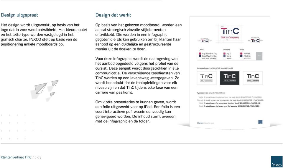 Die worden in een infographic gegoten die Els kan gebruiken om bij klanten haar aanbod op een duidelijke en gestructureerde manier uit de doeken te doen.