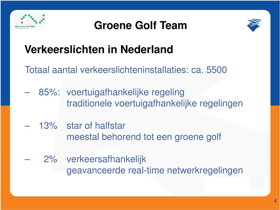 5500 85%: voertuigafhankelijke regeling traditionele voertuigafhankelijke